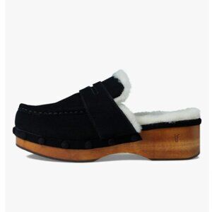 Frye Melody Shearling Penny Loafer Mule Clogs Shoes Women’s Size 8 Black NEW!